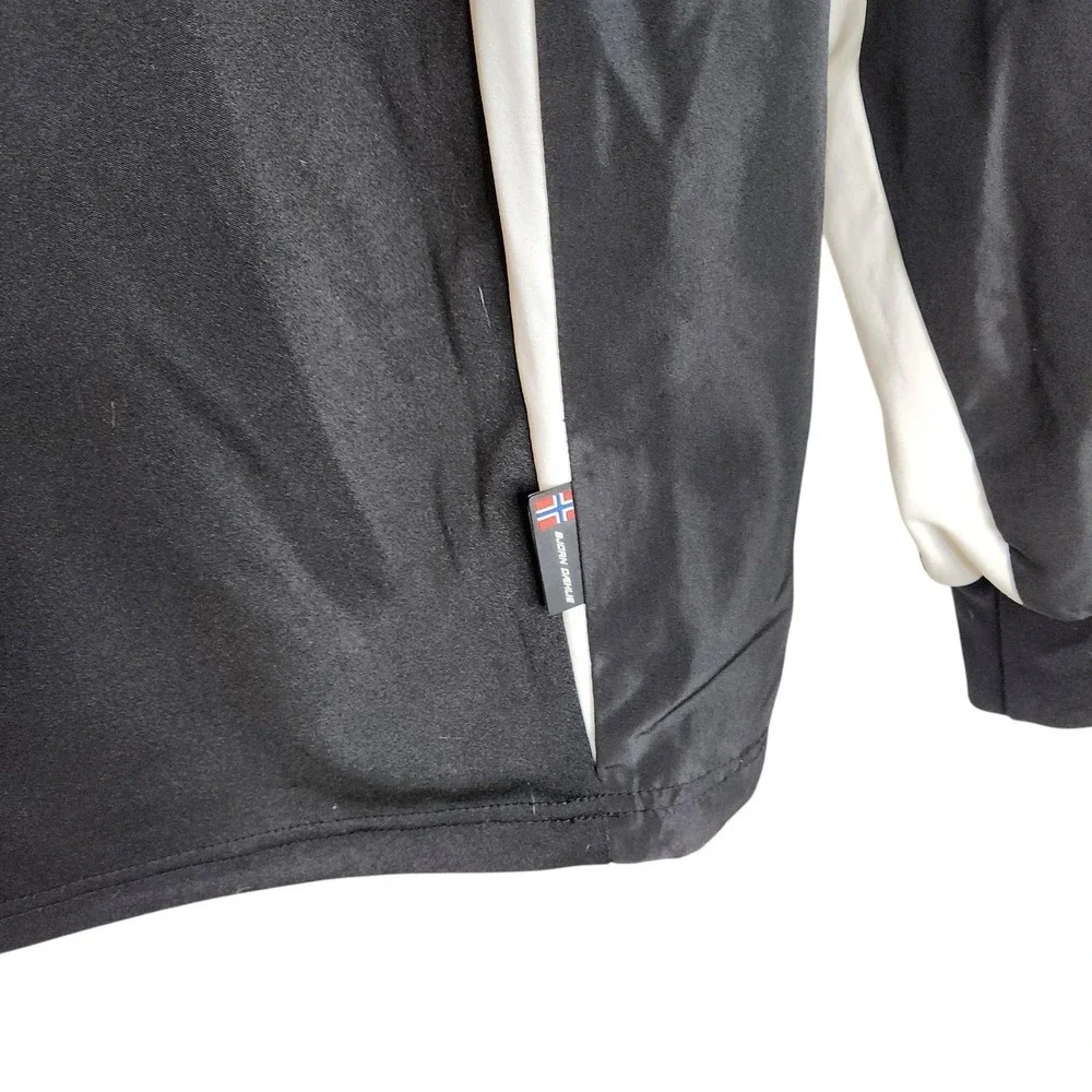 BJORN DAEHLIE Windbreaker Jacket Mens Medium Black White Zip Pockets Light Lined